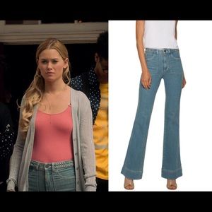 Alice + Olivia high rise Juno jeans wide leg with braided waist detail size 29